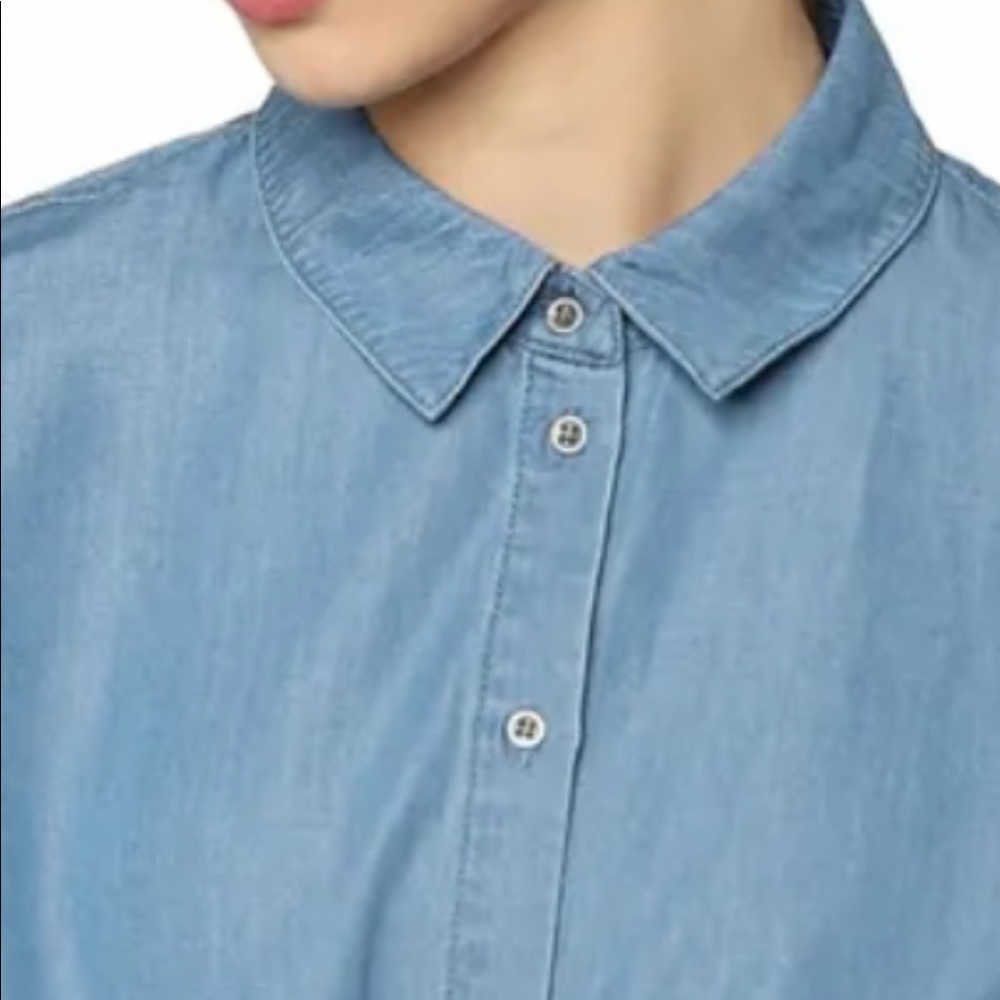 ADOLFO DOMINGUEZ cropped chambray shirt